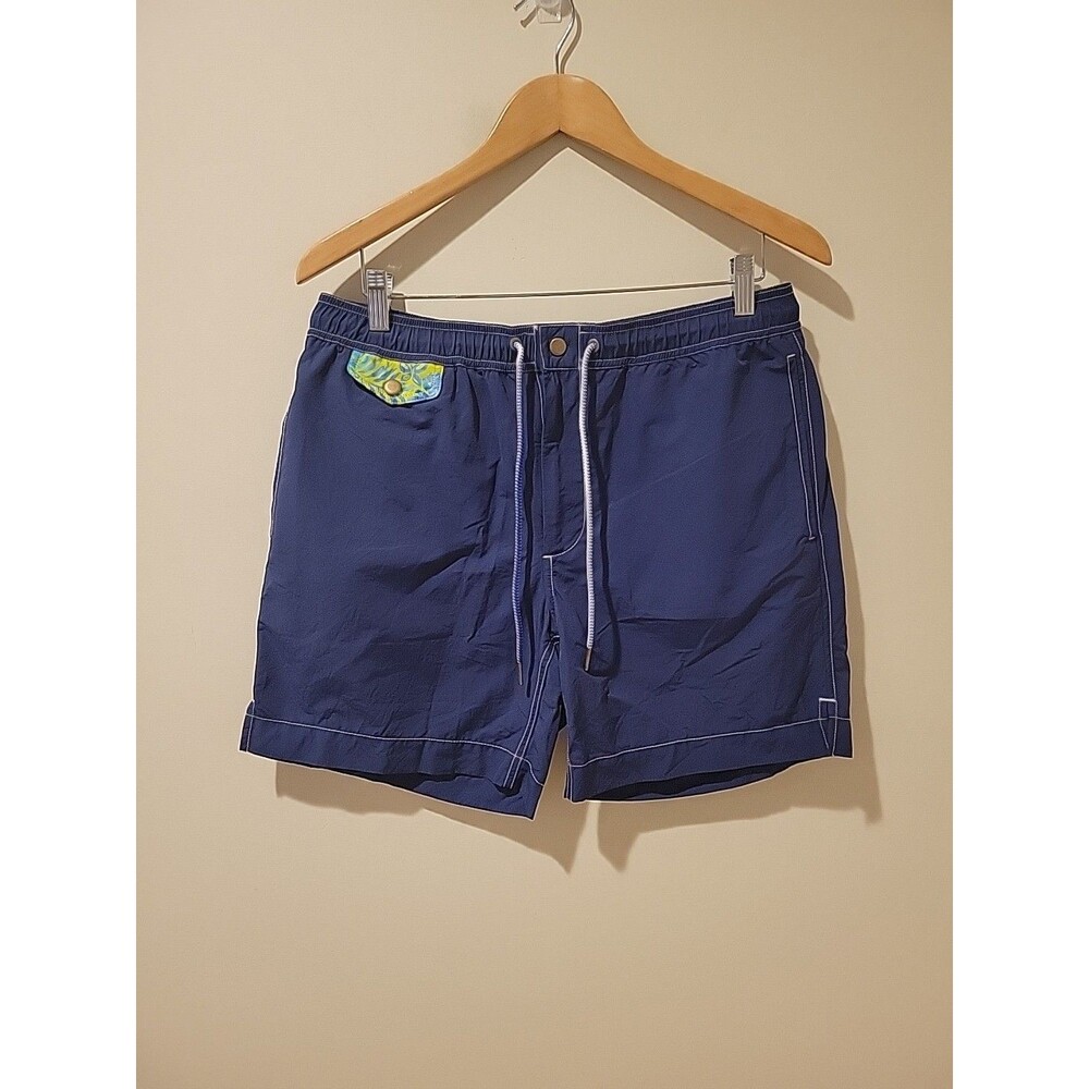 Quaker Marine Supply Co. - Men's Cove Lined Swim Trunks Navy Blue Shorts M